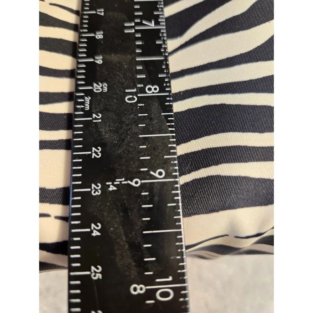 Michael Kors Zebra Print Tote Bag Black White Saffiano Leather Trim Shoulder Bag